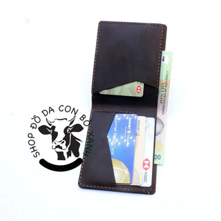 Ví nam handmade da thật, da sáp MS002