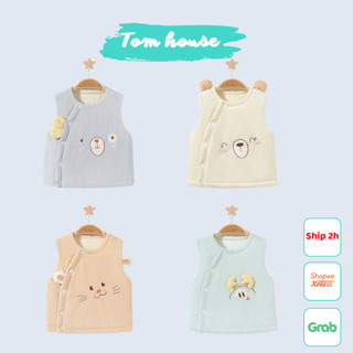 Áo khoác gile nhung trần bông cho bé trai bé gái sơ sinh hàng Quảng Châu 06AK