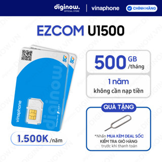 Sim 5G/4G Vinaphone U1500, U150 có 500GB/tháng - Có eSIM - Trọn gói 12 tháng không cần nạp tiền