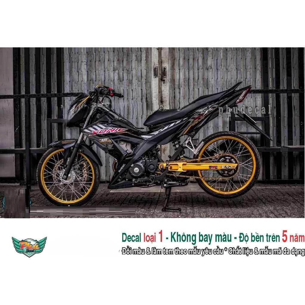 Tem rời xe Sonic xám đen (A)