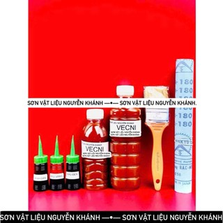 Combo vecni đánh bóng gỗ và màu ( cánh gián , vàng ,đen,đỏ,cam,xanh dương, xanh lá)