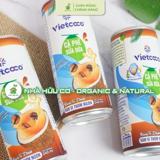 Cà phê sữa dừa Vietcoco 240ml - Nhà hữu cơ