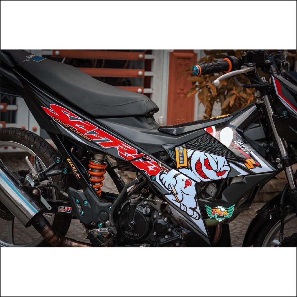 Tem Rời Satria đỏ đen thỏ ohlins (Z)