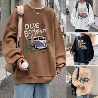 Áo nỉ, áo sweater nam nữ unisex chất cotton dày dặn in hình xe bus