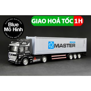 Xe mô hình đầu kéo container đầu xe bằng kim loại – Đầu vuông Master Xám