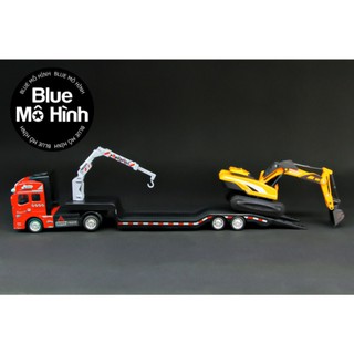 Xe mô hình container chở xe múc