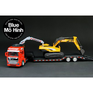 Xe mô hình container chở xe múc