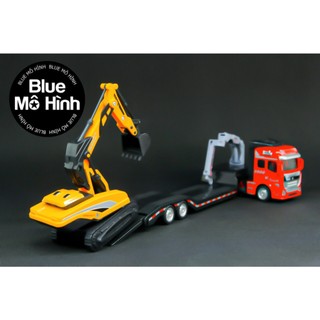 Xe mô hình container chở xe múc