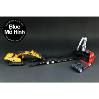 Xe mô hình container chở xe múc