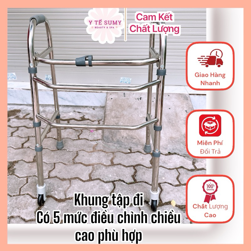 Khung Tập Đi Cho Người Già Có Bánh Xe (Loại Tốt)