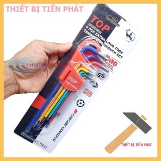  Bộ Lục Giác 9 Món Bông Mai Có Lỗ Dài Thép Cao Cấp C60  Nhiều Màu Sắc  Từ T10-T50 TOP LU-9CMAUBM Chuyên Mở Ốc TITAN 