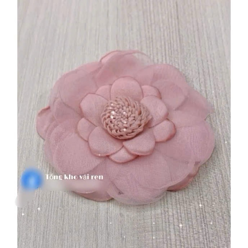 Hoa voan cài  áo (voan kết hợp lụa)