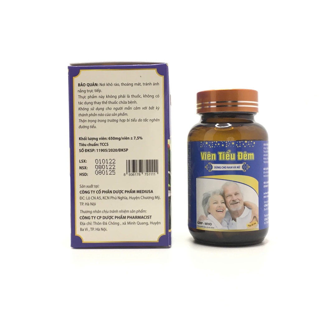 Viên uống giảm tiểu đêm, tiểu buốt, tiểu nhiều lần An Tiểu Đêm giảm u phì đại tuyến tiền liệt (Hộp 30 viên)