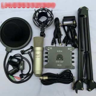 BỘ MIC HÁT THU ÂM ISK AT100 Sound card XOX K10 phiên bản đặc biệt 2020 kèm phụ kiện Bảo Hành 1 Năm