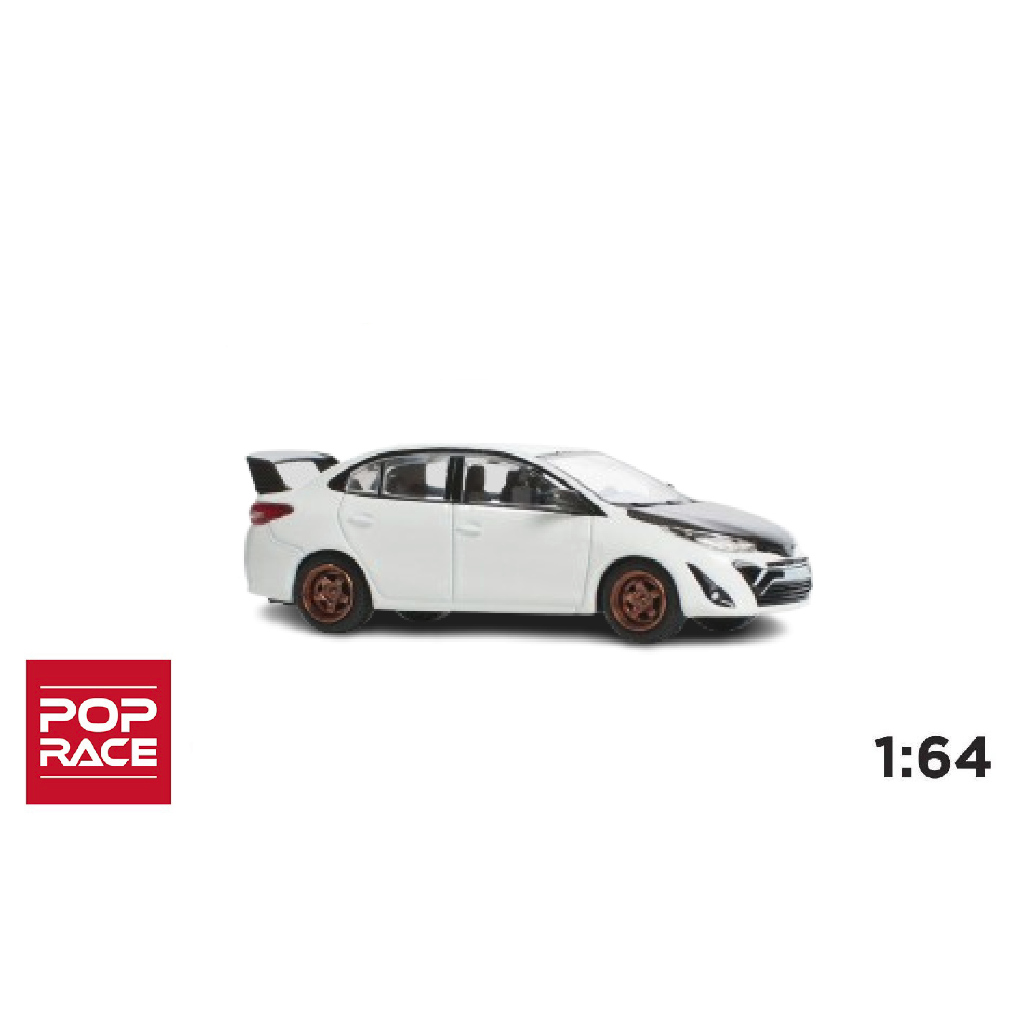 Mô hình xe Toyota GR vios white 2024 tỉ lệ 1:64 Poprace PR640094
