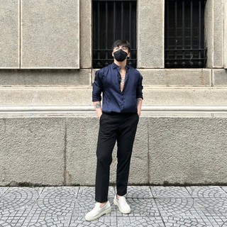 Áo Sơ Mi Nam Lụa Trơn Cổ Bẻ Tam Giác 3 Màu, Áo Sơ Mi Nam Lụa PINGUYEN 008
