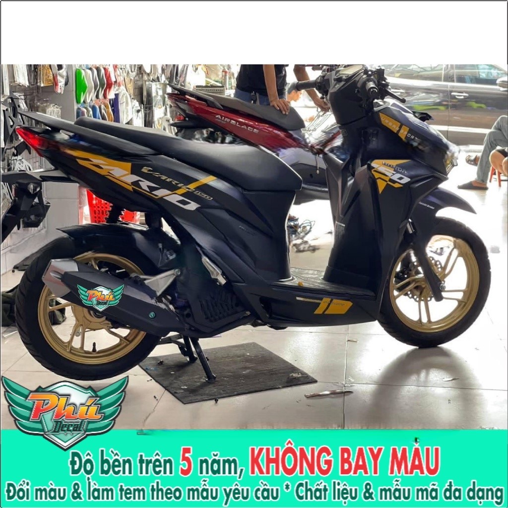 Tem Rời Vario đen nhám vàng (K) -1