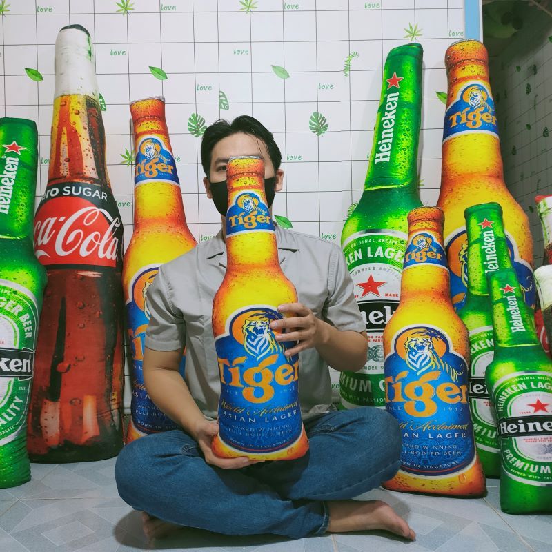(TẶNG BIA NHỎ) COCA GỐI ÔM 3D COCA TIGER 50cm