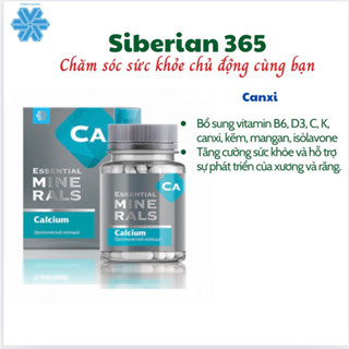 Viên uống bổ sung canxi Essential Minerals Calcium - Siberian Wellness - 60 viên