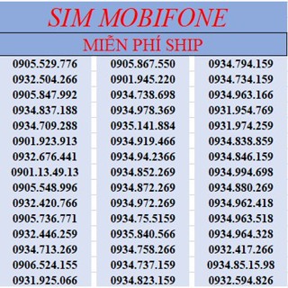  Sim mobi 09 số đẹp giá rẻ đăng kí chính chủ theo quy định. 