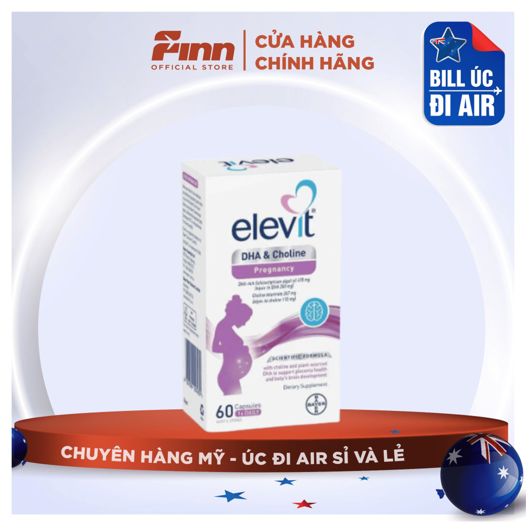 [BILL ÚC AIR] Viên bổ sung DHA & Choline cho phụ nữ mang thai Elevit DHA & Choline Pregnancy 60 viên