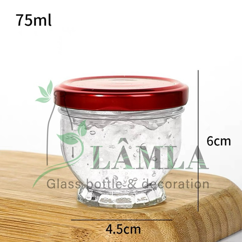 Hũ Thuỷ Tinh Đài Sen Nắp Thiếc 50ML 75ML 100ML