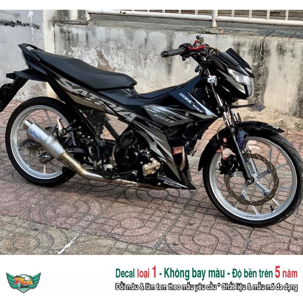 Tem rời xe Satria Xám đen Mới (A)