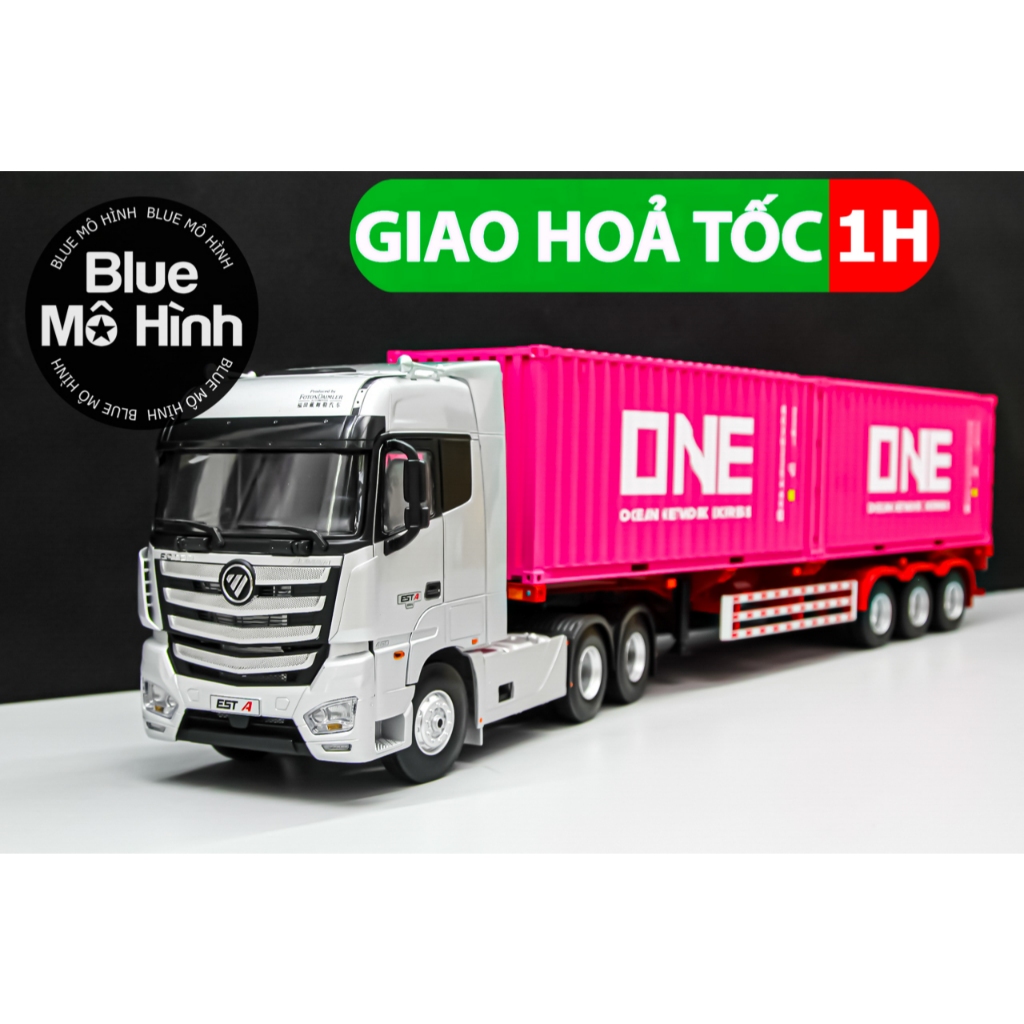 Set mô hình xe đầu kéo container Foton hãng tàu ONE 1:24 bằng kim loại