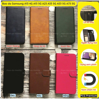 Bao da (ốp da, ví da nắp gập)Samsung A13 4G A13 5G A23 A33 5G A53 5G A73 5G da cao cấp, có ngăn đựng thẻ, chống xem phim