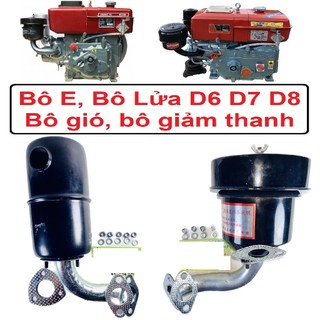 [Freeship] Bô E, bô lửa máy nổ D6 D7 D8 bô hút gió, xả thải, giảm thanh R175 R175A R180
