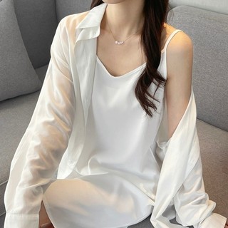 Váy 2 dây, đầm xuông - chất đũi lụa trơn basic nữ