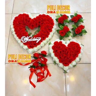 HOA XE CƯỚI CÓ NAM CHÂM - BÔNG GẮN XE ĐÁM CƯỚI RƯỚC DÂU GIÁ SIÊU RẺ