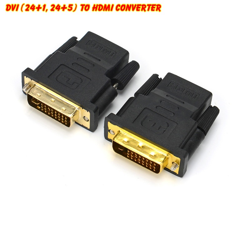 Cổng chuyển đổi tín hiệu DVI sang HDMI, VGA, HDMI sang DVI (24+1, 24+5) hai chiều mạ vàng, DVI to HD