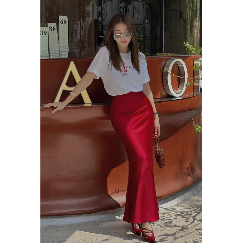 CHÂN VÁY LỤA SATIN 2 LỚP CAO CẤP DÁNG ĐUÔI CÁ NHẸ DÀI 94 CM SIÊU TÔN DÁNG PHONG CÁCH BASIC SANG CHẢNH ĐỦ SIZE NHIỀU MÀU | BigBuy360 - bigbuy360.vn