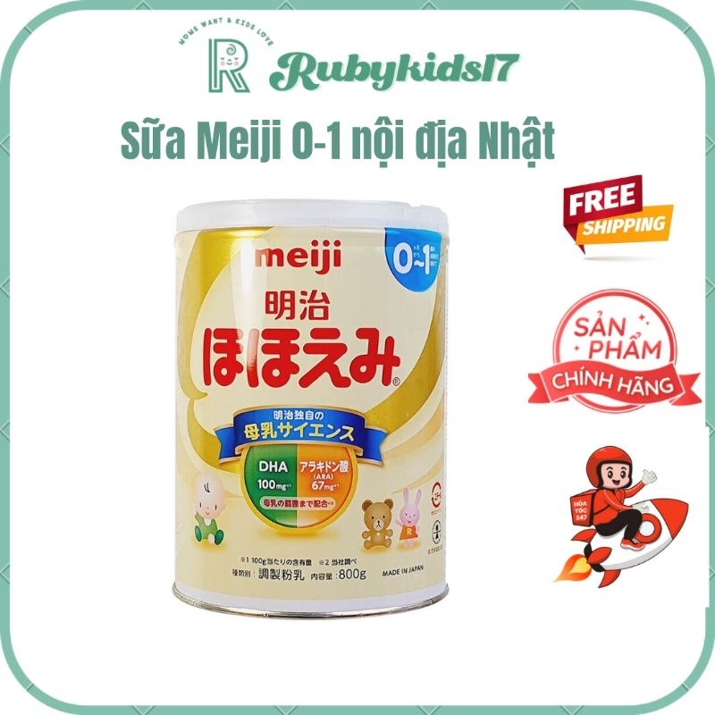 Sữa bột Meiji 0 - 1 nội địa Nhật 800gr
