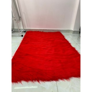 Thảm lông màu đỏ - thảm hồ ly lông dài 5cm