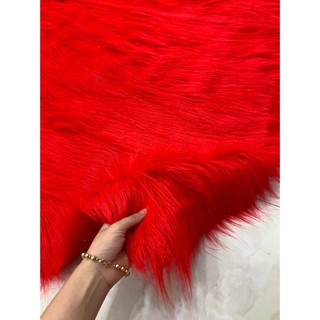Thảm lông màu đỏ - thảm hồ ly lông dài 5cm