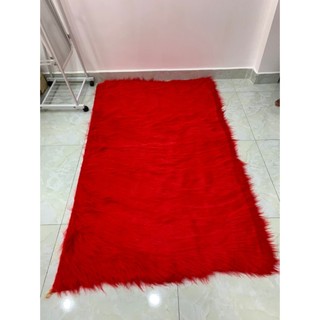 Thảm lông màu đỏ - thảm hồ ly lông dài 5cm