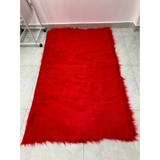 Thảm lông màu đỏ - thảm hồ ly lông dài 5cm