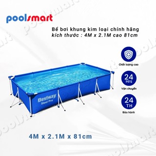 Bể bơi khung kim loại nhập khẩu Kích thước 3M - 4M hồ bơi cho bé lắp ghép Bestway bể bơi thành cao cho bé