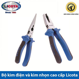 Bộ kìm điện và kìm nhọn cao cấp Licota 8 inch - Made in Taiwan