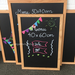 Bảng menu đen khung gỗ 40*60 cm (Kèm quà tặng)