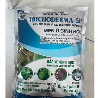 Men vi sinh NẤM trichoderma - Nấm Đối Kháng Trichoderma- Dùng ủ phân và xử lý đất trước khi trồng LOẠI 1KG THÙNG 20 GÓI