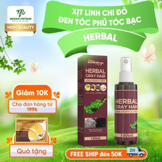  Xịt Linh Chi Đen Tóc HERBAL - Tinh Chất Thảo Dược Linh Chi Đen Tóc Herbal Herbal Gray Hair Serum Phủ Bạc 
