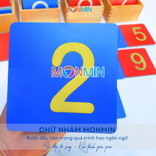 Số nhám - Bộ 10 số MONMIN (Montessori Sandpaper Numbers)