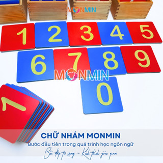 Số nhám - Bộ 10 số MONMIN (Montessori Sandpaper Numbers)