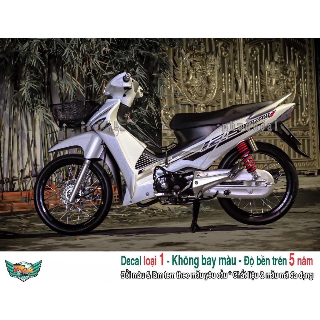 Tem rời xe Wave 125i Trắng đen (A)