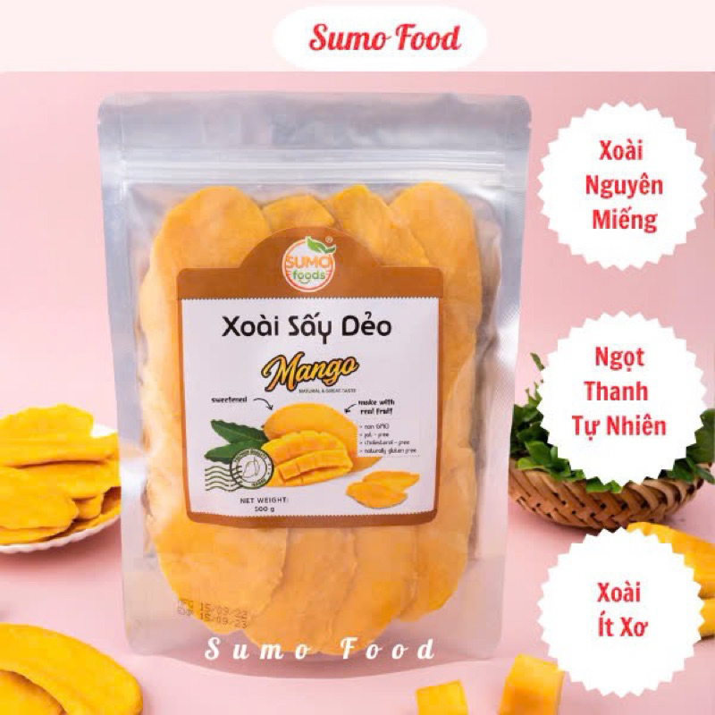[Siêu Rẻ] Xoài Sấy Dẻo SumoFood Nguyên Miếng, Vị Ngọt Tự Nhiên, Mềm Dẻo Thơm Ngon