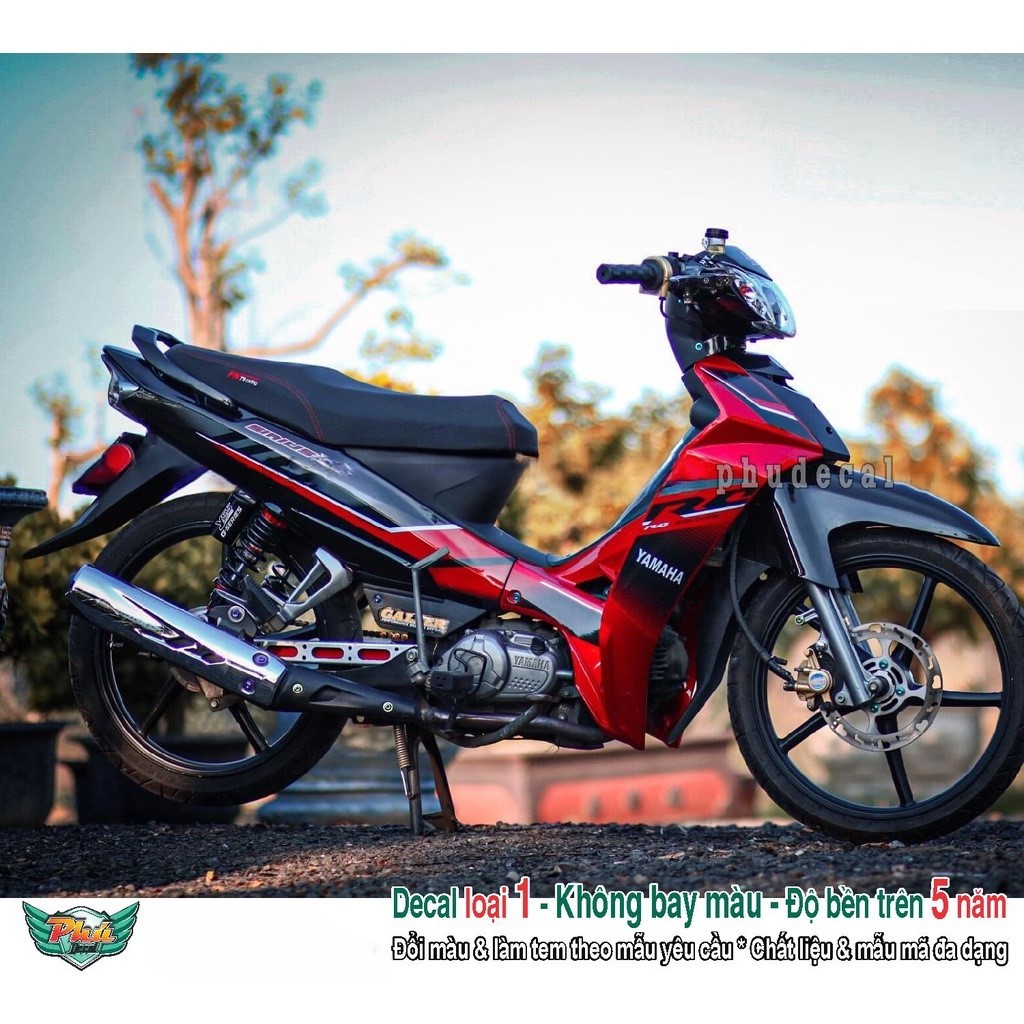 Tem rời xe Sirius Rc đỏ đen copy cover (A)