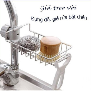 1 Giá Treo Vòi Đựng Đồ INOX Để Đồ Giẻ Rửa Chén Bát tiện dụng M85